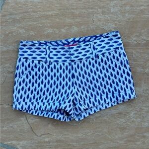 Alice + Olivia High Waist Blue and White Shorts